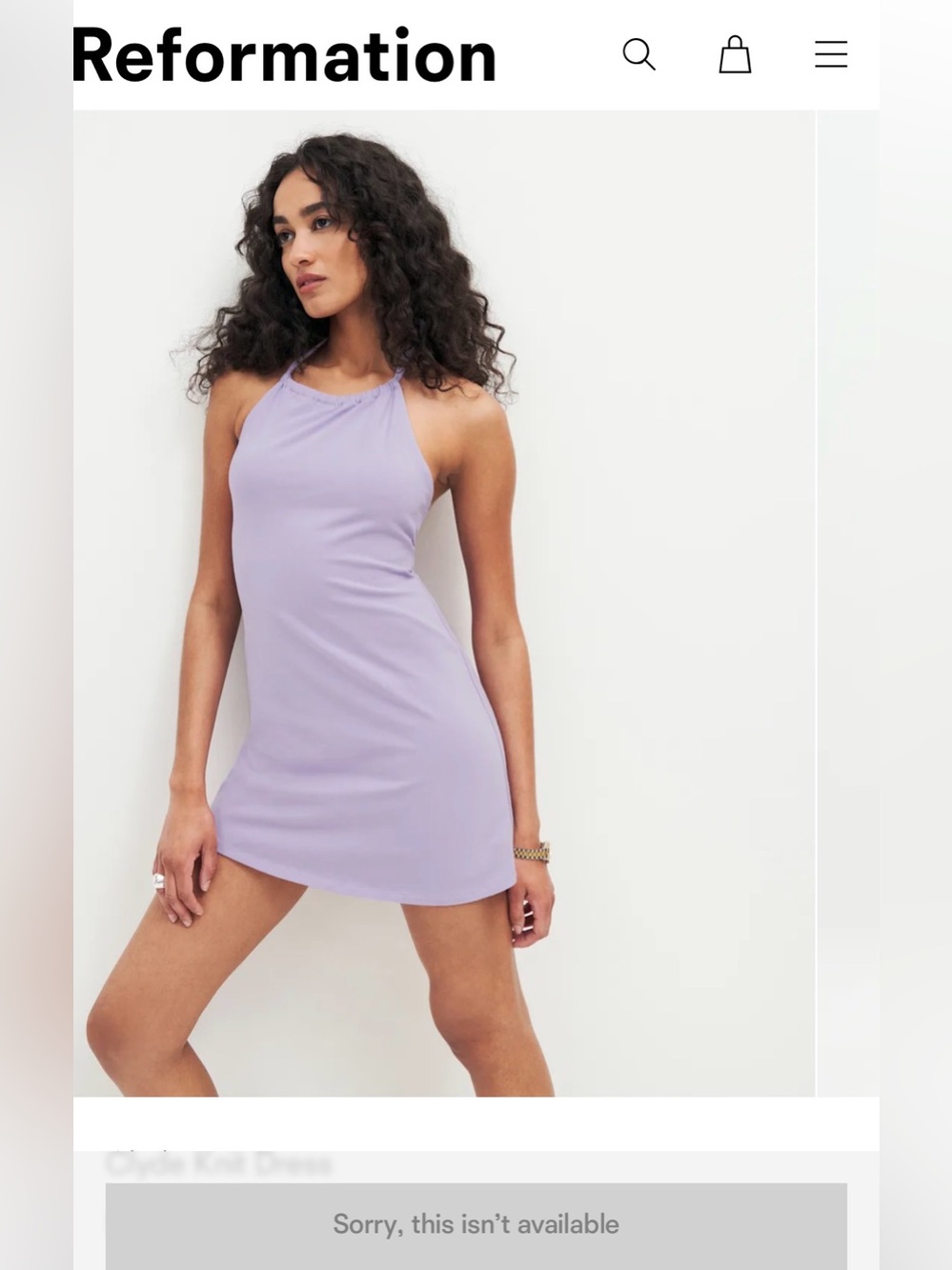 Reformation Clyde Knit Dress Purple - Size M